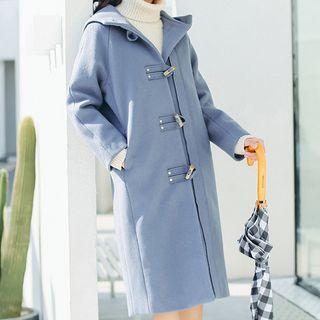 Hooded Pintuck Duffle Coat