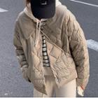 Collared Padded Snap-button Jacket