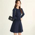 Button-trim A-line Dress