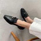 Square-toe Low-heel Foldable Loafers