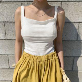 Bare-back Sleeveless Top White - One Size