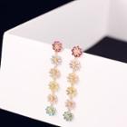 925 Sterling Silver Flower Drop Earring As Shown In Figure - One Size