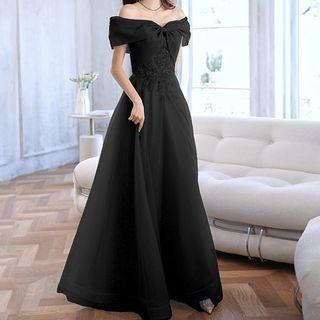 Off-shoulder Embroidered Cocktail Dress (various Designs)