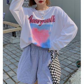 Long-sleeve Printed Sweatshirt T-shirt - One Size