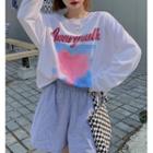 Long-sleeve Printed Sweatshirt T-shirt - One Size