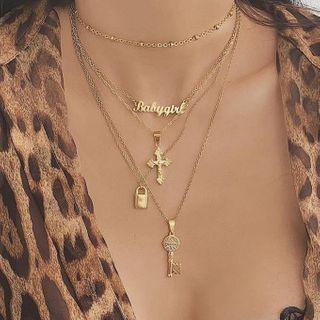 Layered Necklace Nl049 - One Size