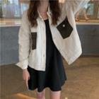 Color Block Jacket / Strappy A-line Dress