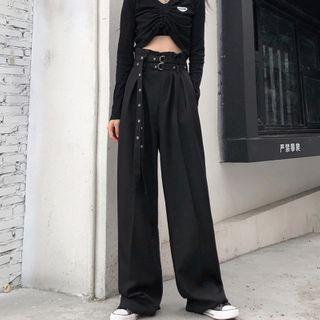 Buckled Straight Leg Pants
