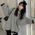 Houndstooth Sweater Stripes - Black & White - One Size