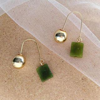 Beaded Square Threader Earring 1 Pair - As Shown In Figure - One Size