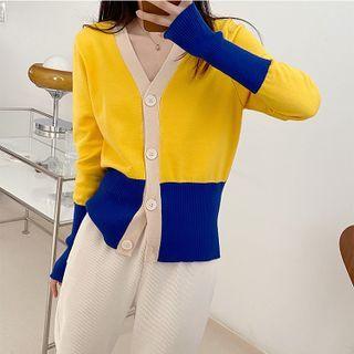 Two-tone Cardigan Yellow - One Size