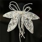 Wedding Butterfly Bead Fringed Hair Clip Stud Bow Hair Clip - White - One Size