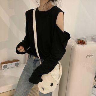 Cold-shoulder Cropped T-shirt