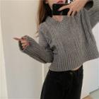 V-neck Long-sleeve Sweater Knit