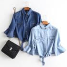 Bell-sleeve Tie-front Shirt