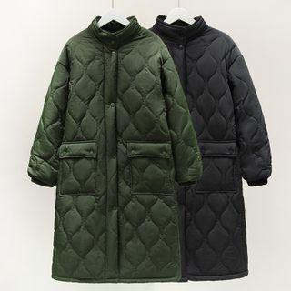 Quilting Stand-collar Long Coat