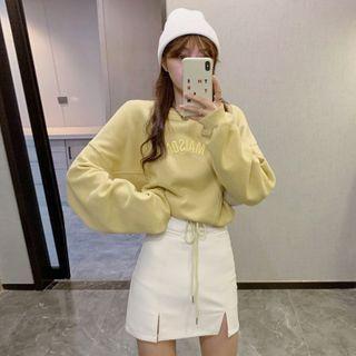 Lettering Sweatshirt / Mini Fitted Skirt