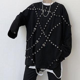 Eyelet Strap Long-sleeve T-shirt