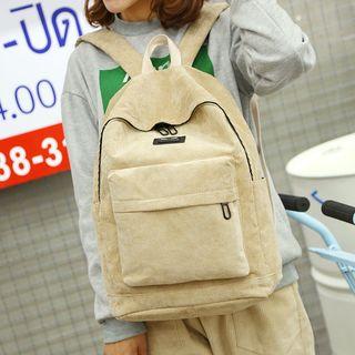 Plain Faux Suede Backpack