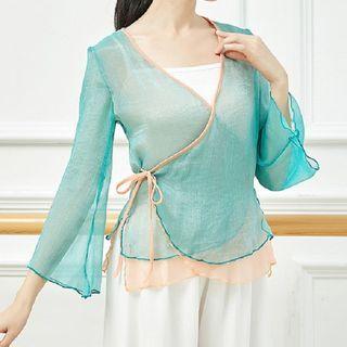 Sheer V-neck Dance Top