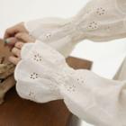 Eyelet-lace Sleeve Cotton Top