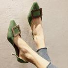 Buckled Pointy Toe Dorsay Pumps