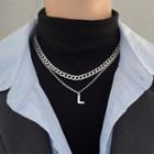 Alphabet Pendant Layered Stainless Steel Necklace (various Designs)
