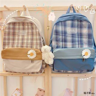 Plaid Backpack / Charm / Badge / Set