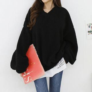 V-neck Oviersize Dumble Pullover