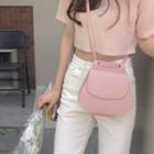 Faux-leather Crossbody Bag Creamy Pink - One Size