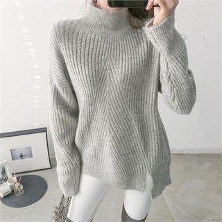 Mockneck Ribbed Sweater