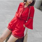 Flared-cuff Playsuit