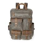 Genuine Leather Panel Canvas Backpack
