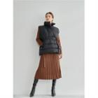 High-neck Buckled-waist Padded Vest