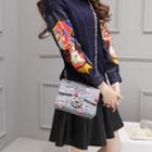 Paneled Applique Sweater
