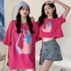 Print Cropped / Long T-shirt
