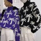 Couple Matching Oversized Turtleneck Print Sweater