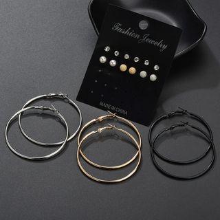 Set: Rhinestone Earring As Shown In Figure - One Size