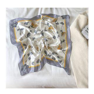 Printed Silk Scarf Purple - 53x53cm - A707