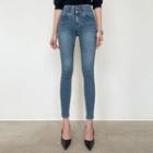 Washed Mid-rise Skinny Jeans