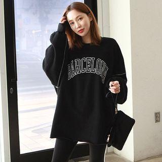 Letter Stitch Oversize Sweatshirt