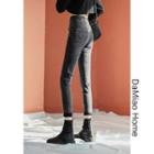 High-waist Rolled Skinny Jeans