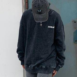 Lettering Washed Sweatshirt