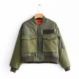 Padded Front Pocket Bomber Jacket
