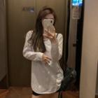 Long Sleeve Round Neck Plain T-shirt T-shirt - One Size