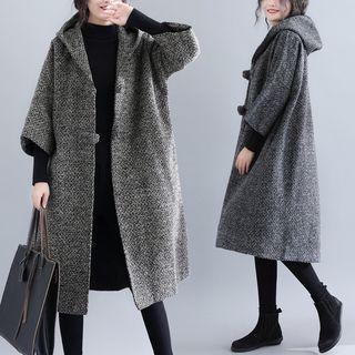 Hooded 3/4-sleeve Coat