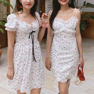 Lace Trim Floral Mini Dress