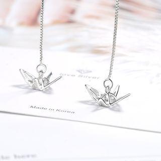 Origami Crane Dangle Earring 1 Pair - As Shown In Figure - One Size