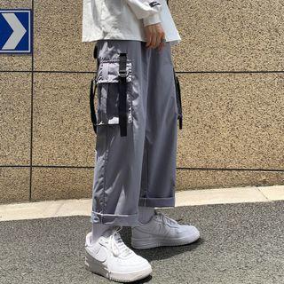 Cargo Drawstring Wide Leg Pants