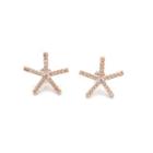 Starfish Rhinestone Earrings Gold - One Size